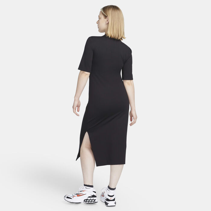 Nike Women's Sportswear Essential Midi Dress Black Nike Women's Sportswear Essential Midi Dress Black image number 1
