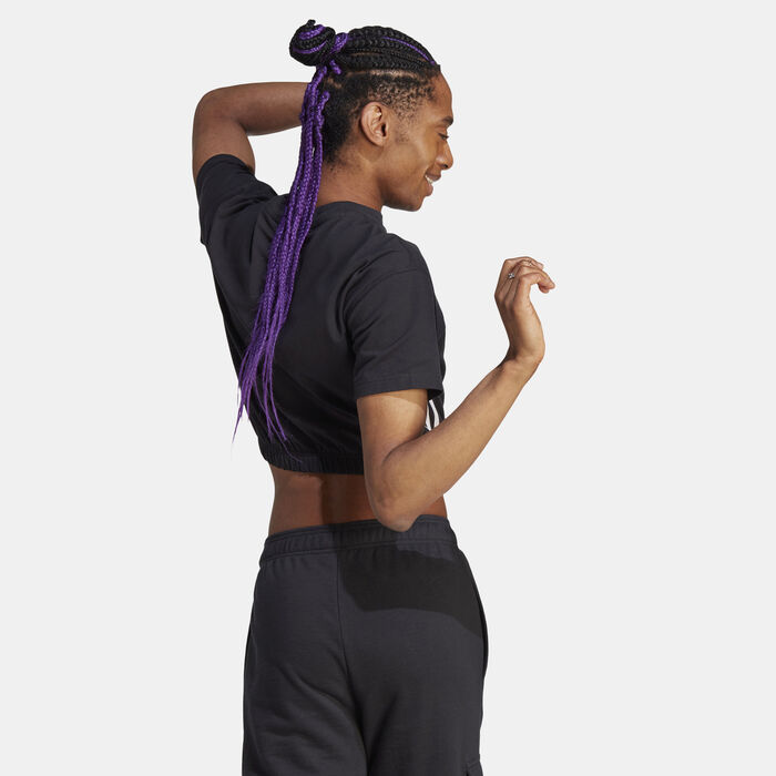 adidas Women's Dance 3-Stripes Crop Top Black adidas Women's Dance 3-Stripes Crop Top Black image number 2