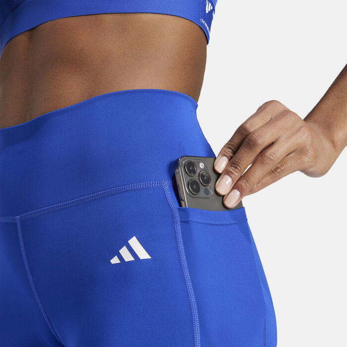 adidas Women's Optime Essentials Training Leggings Blue adidas Women's Optime Essentials Training Leggings Blue image number 3