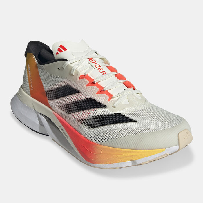 adidas Men's Adizero Boston 12 Running Shoes White adidas Men's Adizero Boston 12 Running Shoes White image number 1