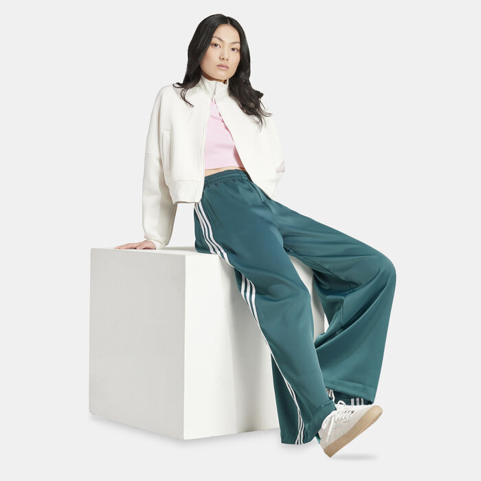 adidas Originals Women's Satin Wide Leg Pants Green adidas Originals Women's Satin Wide Leg Pants Green image number 2