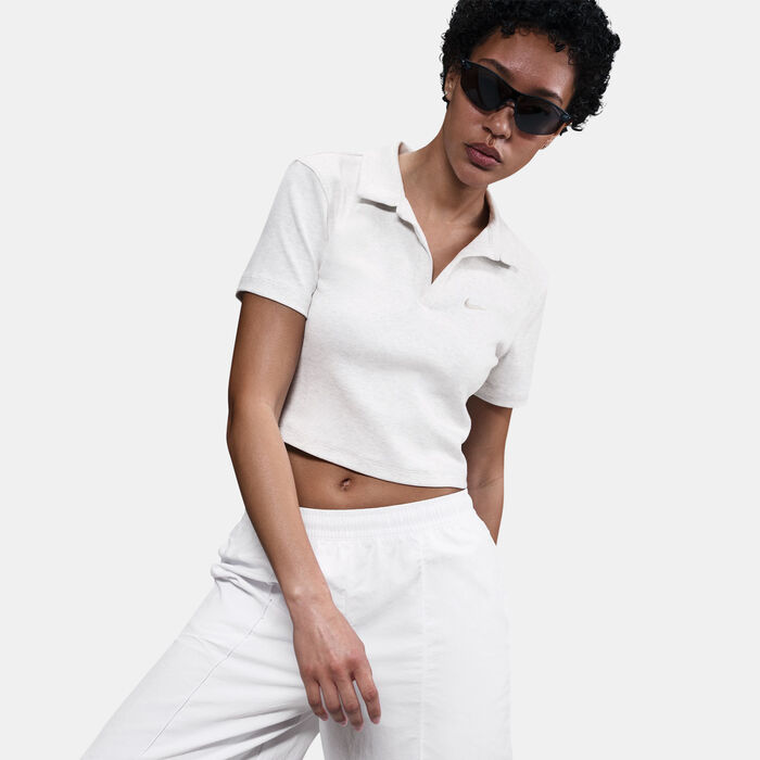 Nike Women's Sportswear Essential Polo Shirt White Nike Women's Sportswear Essential Polo Shirt White image number 3