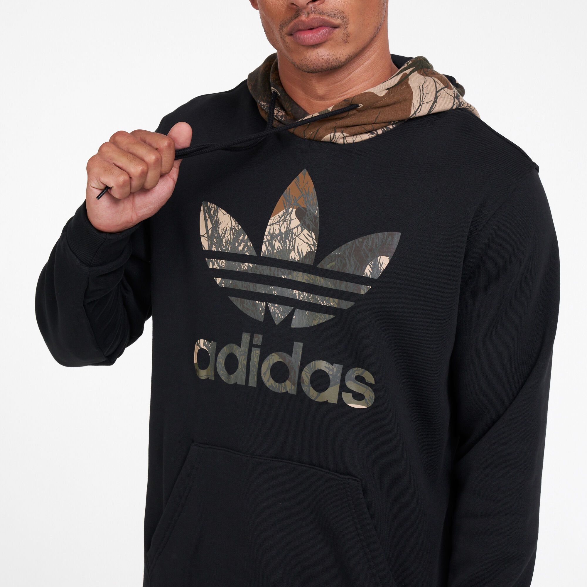 Adidas black hot sale camo hoodie