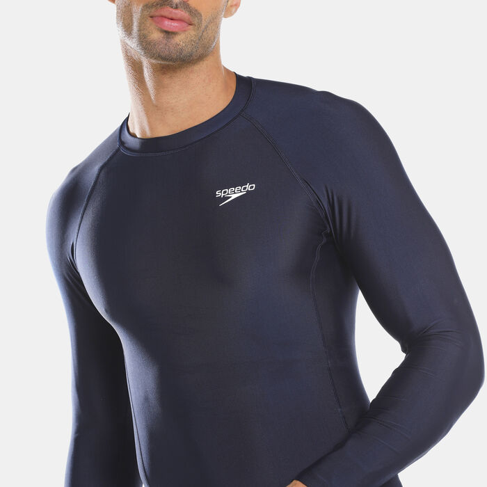 Speedo Men's Long Sleeve Rashguard Blue Speedo Men's Long Sleeve Rashguard Blue image number 3