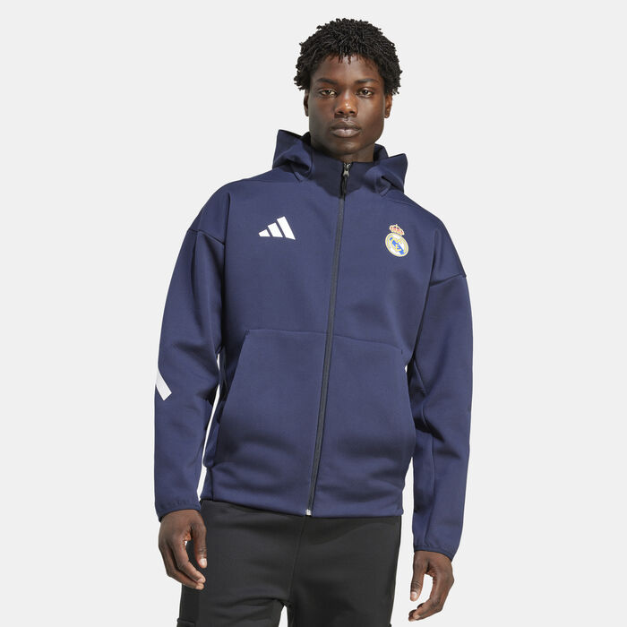 adidas Men's Real Madrid Z.N.E. Anthem Football Hoodie Blue adidas Men's Real Madrid Z.N.E. Anthem Football Hoodie Blue image number 0
