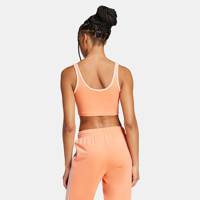 adidas Originals Women's Adicolor 3-Stripes Crop Top Orange image number 1