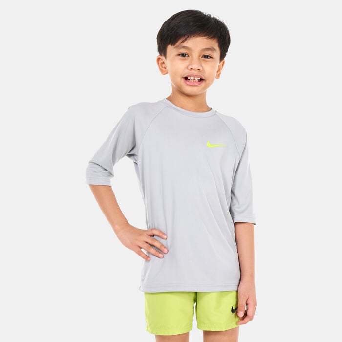 Nike Swim Kids' Short Sleeve Hydroguard Green Nike Swim Kids' Short Sleeve Hydroguard Green image number 0