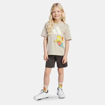 adidas Kids' The Simpsons T-Shirt And Shorts Set Beige