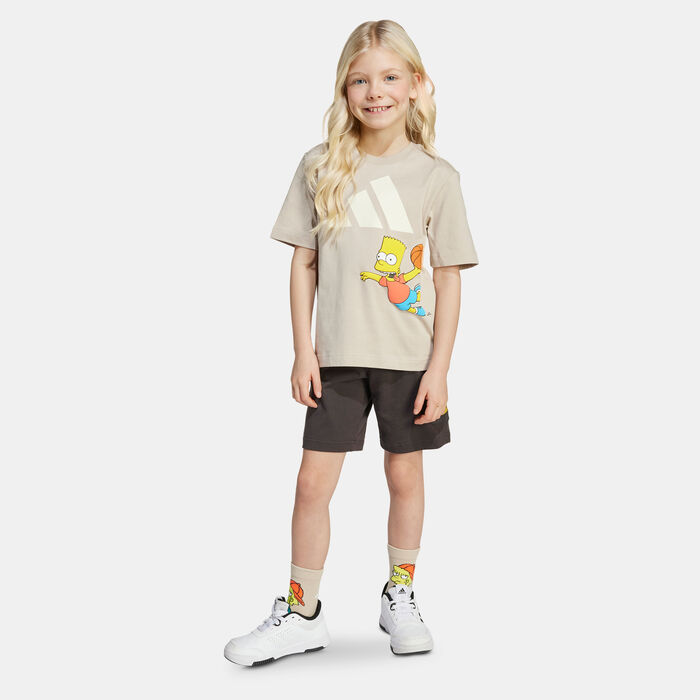 adidas Kids' The Simpsons T-Shirt And Shorts Set Beige adidas Kids' The Simpsons T-Shirt And Shorts Set Beige image number 0