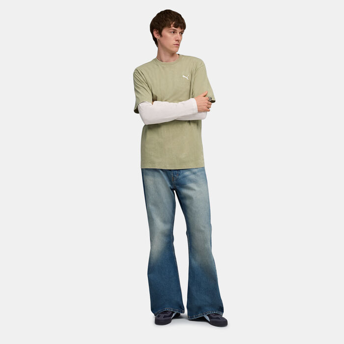 PUMA Men's Essential Elevated Wash T-Shirt Green PUMA Men's Essential Elevated Wash T-Shirt Green image number 2