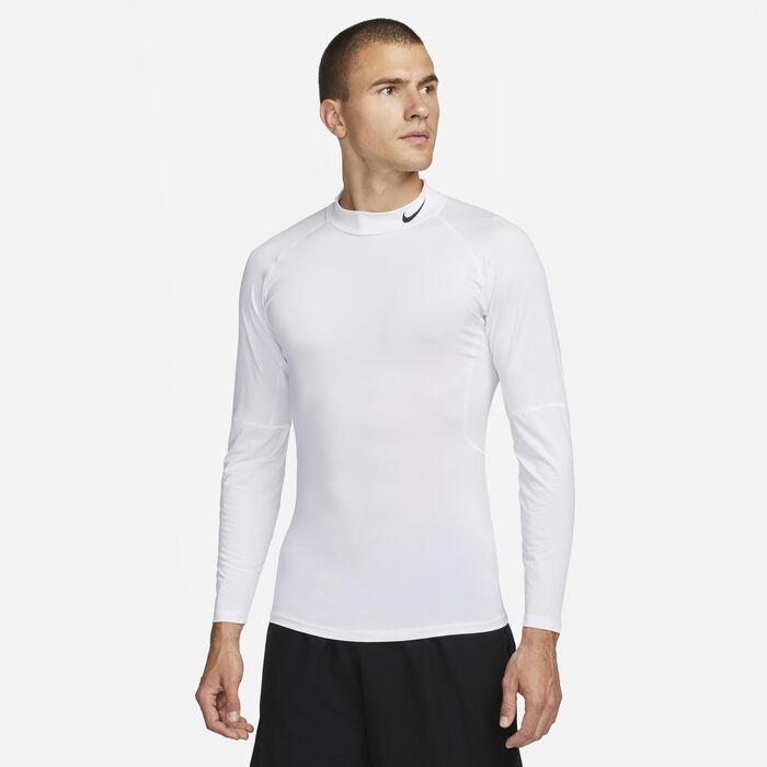 Nike Men's Pro Dri-FIT Fitness Mock-Neck Top White Nike Men's Pro Dri-FIT Fitness Mock-Neck Top White image number 0