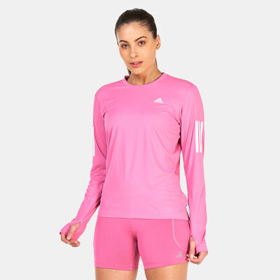 adidas Women's Own the Run Long Sleeve T-Shirt Blue adidas Women's Own the Run Long Sleeve T-Shirt Blue