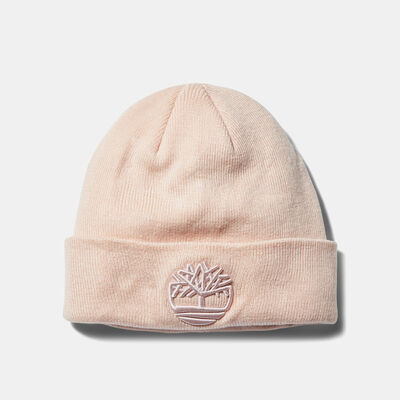Timberland Men's Tonal 3D Embroidery Beanie Pink