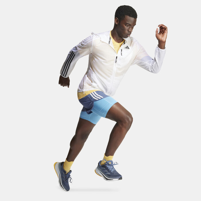 adidas Men's Own The Run 3-Stripes Jacket White adidas Men's Own The Run 3-Stripes Jacket White image number 2