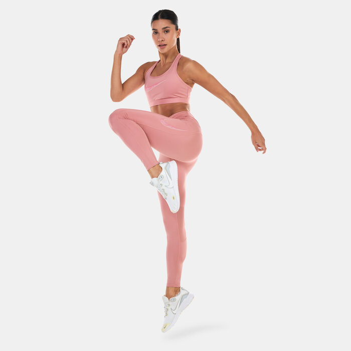 Nike Women's Dri-FIT Fast Graphic 7/8 Running Leggings Pink image number 2