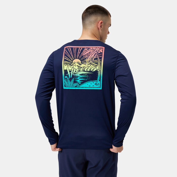 Speedo Men's Graphic Swimming T-Shirt Blue Speedo Men's Graphic Swimming T-Shirt Blue image number 1