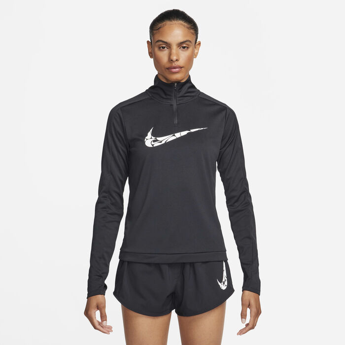 Nike Women's Swoosh Dri-FIT 1/4-Zip Mid Layer Black Nike Women's Swoosh Dri-FIT 1/4-Zip Mid Layer Black image number 0