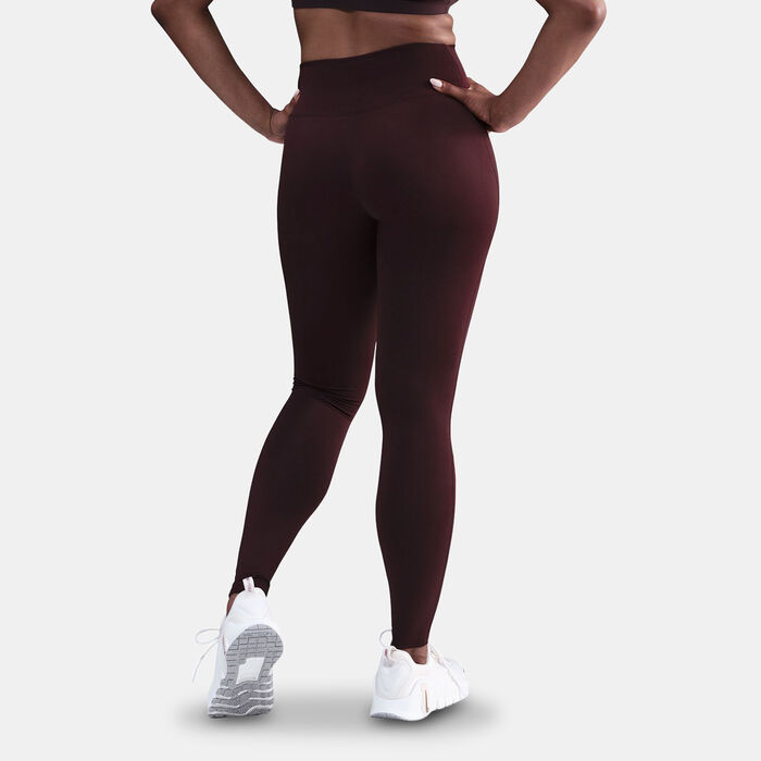 Nike Women's One Seamless Front High-Waisted Leggings Pink Nike Women's One Seamless Front High-Waisted Leggings Pink image number 3