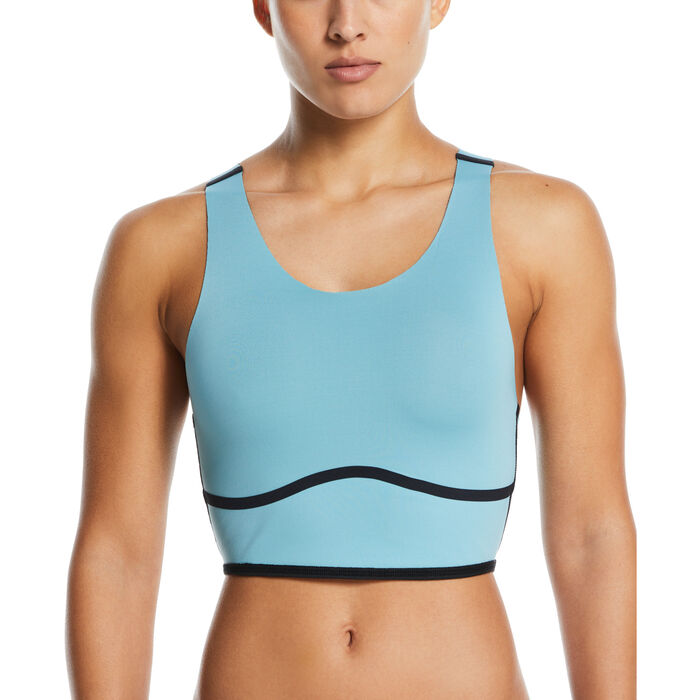Nike Swim Women's Reversible Swimming Midkini Top Black Nike Swim Women's Reversible Swimming Midkini Top Black image number 0