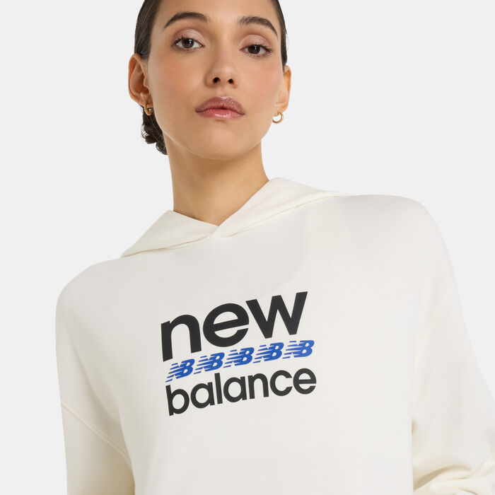 New Balance Women's Sport Graphic French Terry Hoodie White New Balance Women's Sport Graphic French Terry Hoodie White image number 3