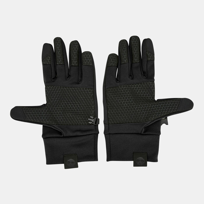 Timberland Men's Stretch Colorblock Softshell Fleece Gloves Black Timberland Men's Stretch Colorblock Softshell Fleece Gloves Black image number 1