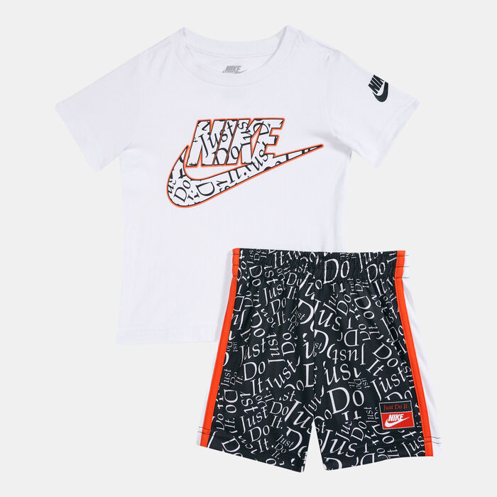 Buy Nike Kids Black & White Logo Print T-Shirt & Shorts Set for