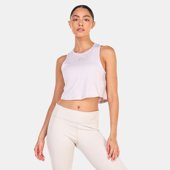 Nike Women's One Classic Dri-FIT Cropped Tank Top Beige Nike Women's One Classic Dri-FIT Cropped Tank Top Beige image number 0