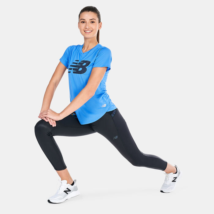 New Balance Women's Accelerate Graphic Logo T-Shirt Blue New Balance Women's Accelerate Graphic Logo T-Shirt Blue image number 2