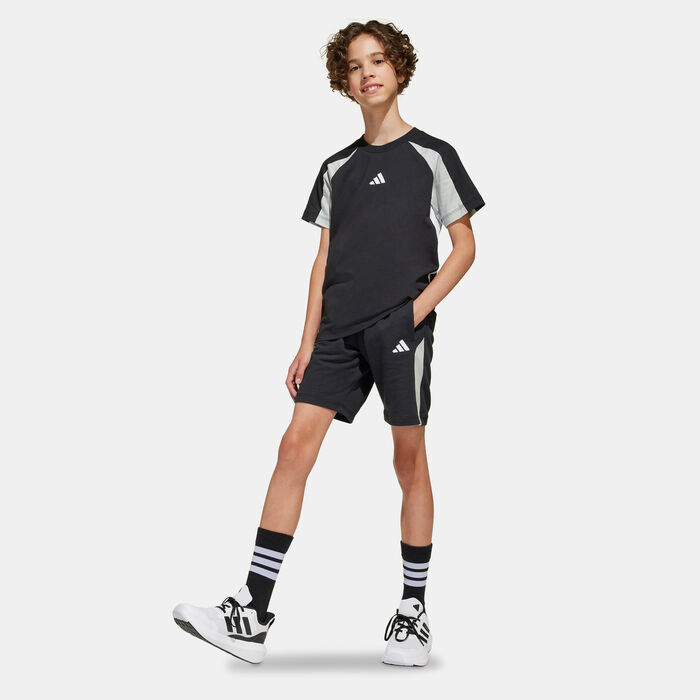 adidas Kids' Colourblock Shorts Black adidas Kids' Colourblock Shorts Black image number 0