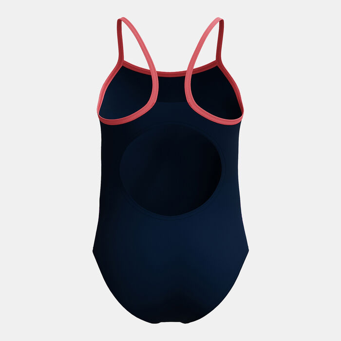 Speedo Kids' Plastisol Placement One-Piece Swimsuit Blue Speedo Kids' Plastisol Placement One-Piece Swimsuit Blue image number 1
