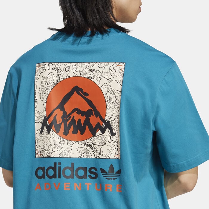 adidas Originals Men's Adventure Mountain Back T-Shirt Blue adidas Originals Men's Adventure Mountain Back T-Shirt Blue image number 3
