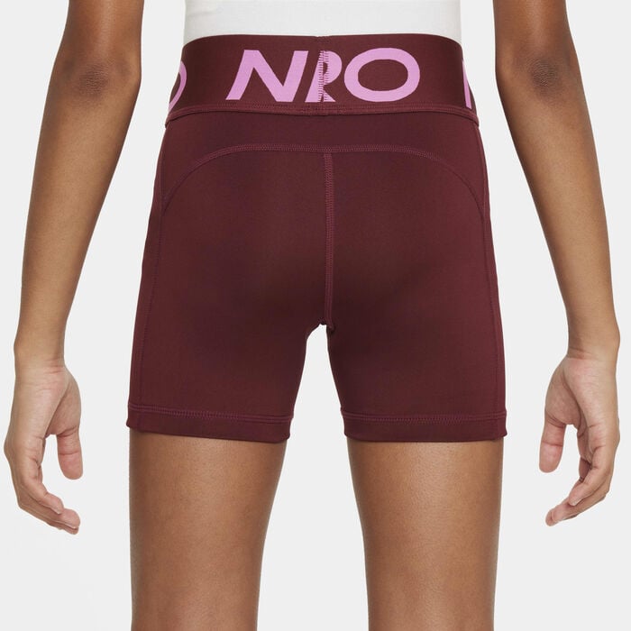 Nike Girls' Pro Dri-FIT Shorts Maroon Nike Girls' Pro Dri-FIT Shorts Maroon image number 2