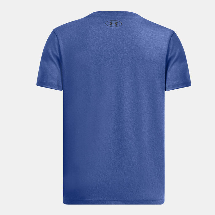Under Armour Kids' UA Logo Wordmark T-Shirt Blue image number 1