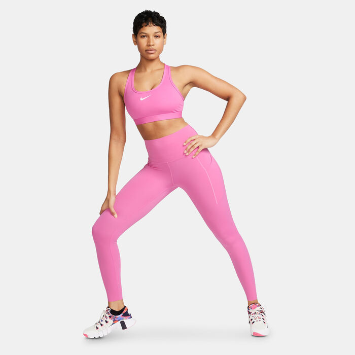 Nike Women's Dri-FIT Swoosh Medium-Support Training Sports Bra Pink Nike Women's Dri-FIT Swoosh Medium-Support Training Sports Bra Pink image number 5
