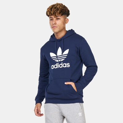 adidas Originals Men's Adicolor Classics Trefoil Hoodie Blue adidas Originals Men's Adicolor Classics Trefoil Hoodie Blue