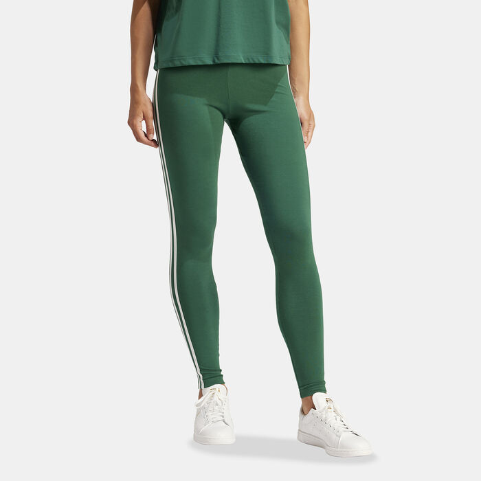 adidas Originals Women's 3-Stripes 7/8 Leggings Green adidas Originals Women's 3-Stripes 7/8 Leggings Green image number 2