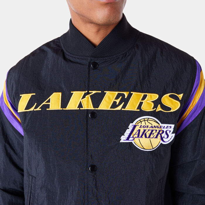 New Era Men's NBA LA Lakers Panel Bomber Jacket Black New Era Men's NBA LA Lakers Panel Bomber Jacket Black image number 2