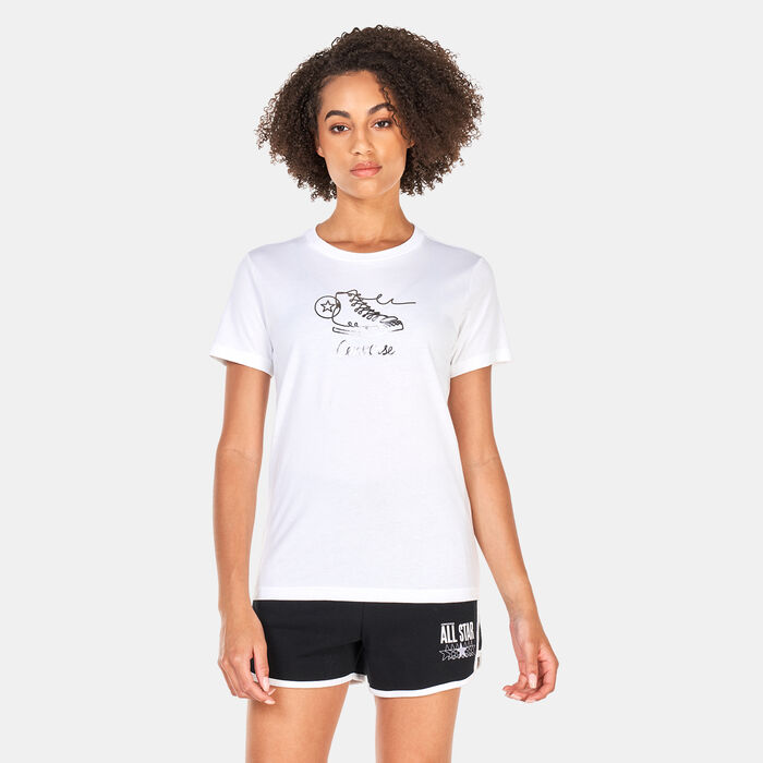 Converse Women's Seasonal Sneaker Inspo T-Shirt White Converse Women's Seasonal Sneaker Inspo T-Shirt White image number 0
