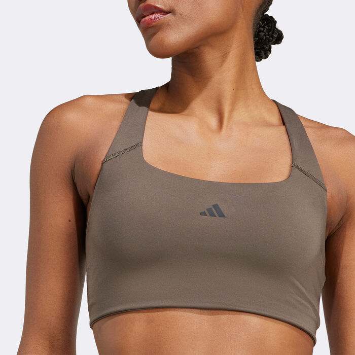 adidas Women's Powerimpact Medium-Support Training Sports Bra Green image number 4