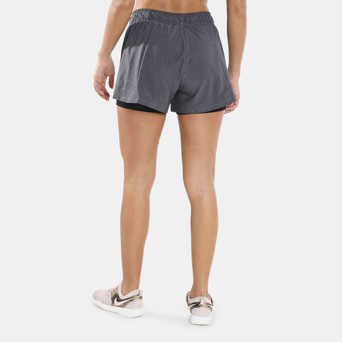 Nike Women's Flex Essential 2-in-1 Training Shorts White Nike Women's Flex Essential 2-in-1 Training Shorts White image number 1