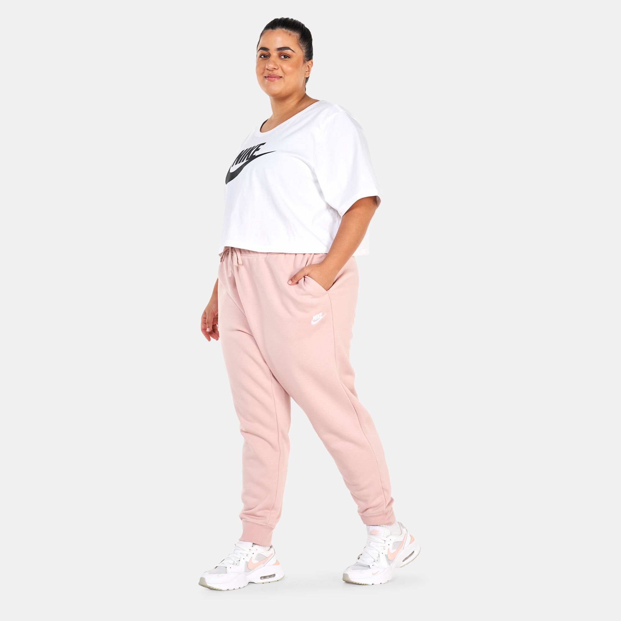 Women s Sportswear Club Fleece Mid Rise Joggers Plus Size Pink Nike in KSA SSS