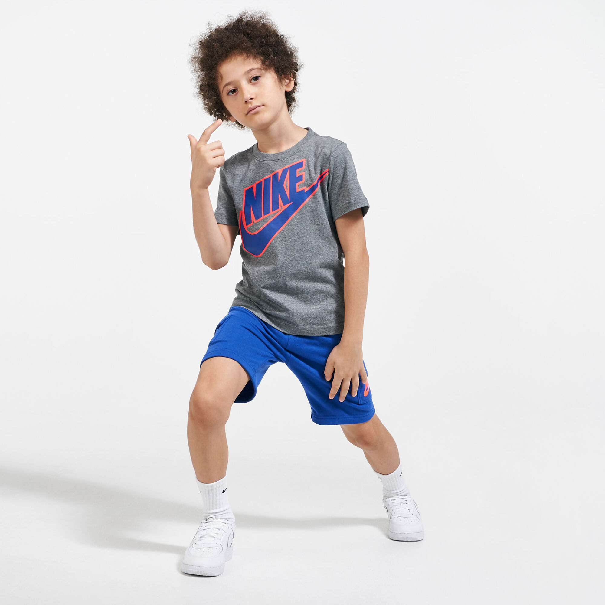 Kids Futura T Shirt and Cargo Shorts Set Younger Kids Blue Nike in KSA SSS