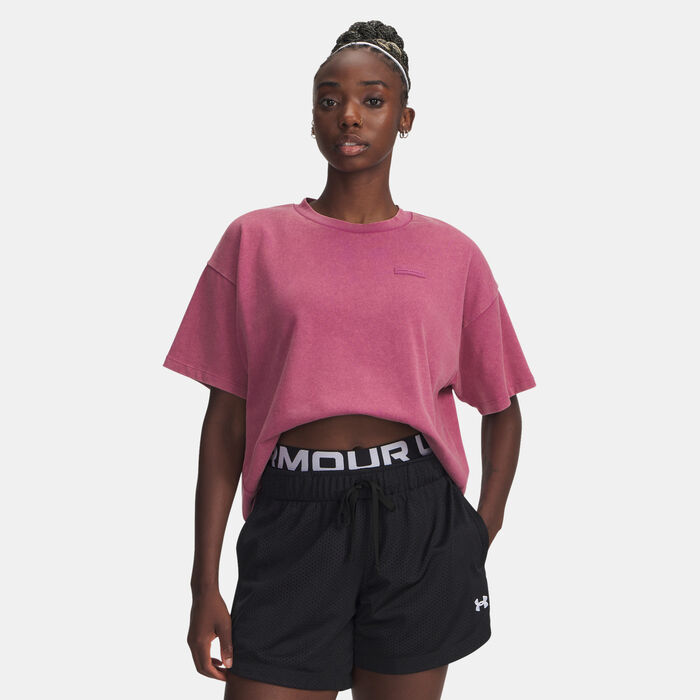 Under Armour Women's Boxy Heavyweight T-Shirt Pink Under Armour Women's Boxy Heavyweight T-Shirt Pink image number 0