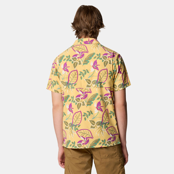 Columbia Men's Tech Trail Utility Printed Woven Shirt yellow Columbia Men's Tech Trail Utility Printed Woven Shirt yellow image number 1