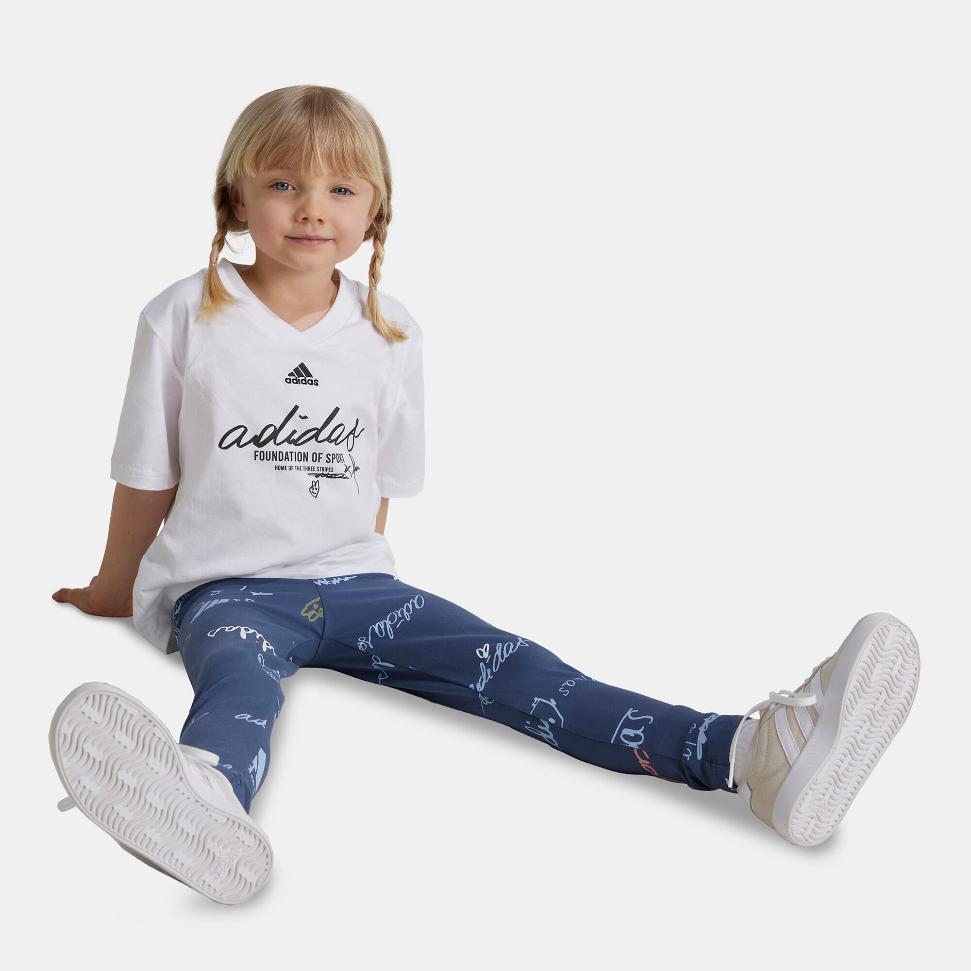 Kids Brand Love T Shirt and Leggings Set Young Kids White adidas in KSA SSS