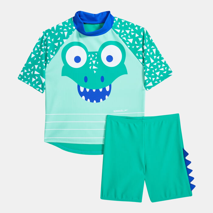 Speedo Kids' Sea Squad Swimming Top & Shorts Set (Baby & Toddler) Green image number 0