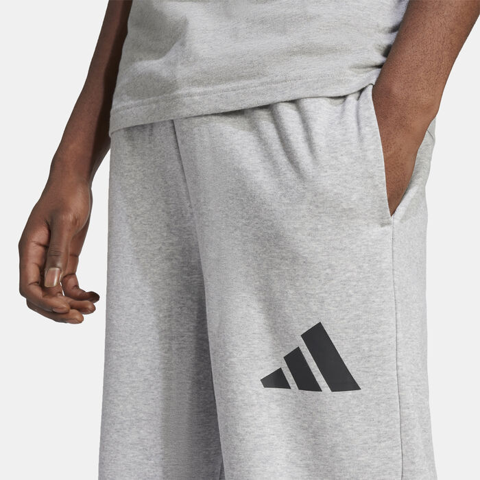 adidas Men's Essentials Logo Wide-Leg Joggers Grey adidas Men's Essentials Logo Wide-Leg Joggers Grey image number 3