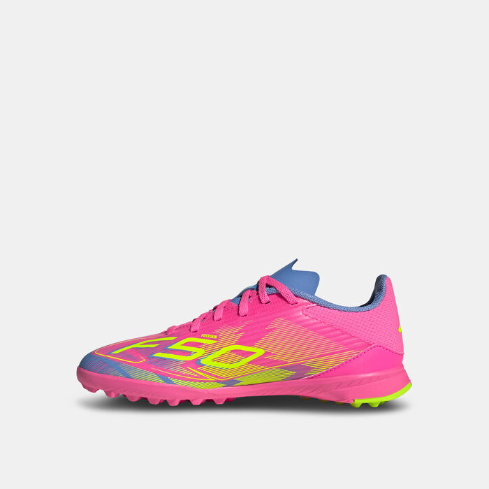 adidas Kids' F50 League Turf Ground Football Shoes Pink image number 2