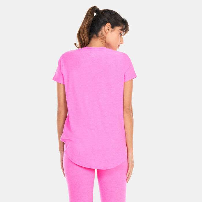 BEYOND YOGA Women's Featherweight On The Down Low T-Shirt Pink image number 1
