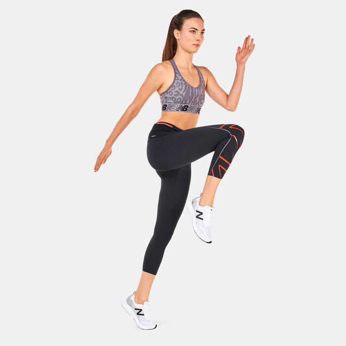 New Balance Women's Graphic Impact Run Cropped Leggings Red New Balance Women's Graphic Impact Run Cropped Leggings Red image number 2